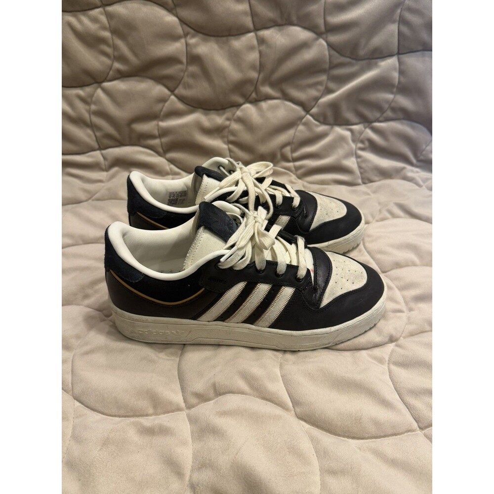 Adidas Women's Size 9 US NWT Rivalry 86 Low Black & Ivory Lace Up Sneakers Shoes